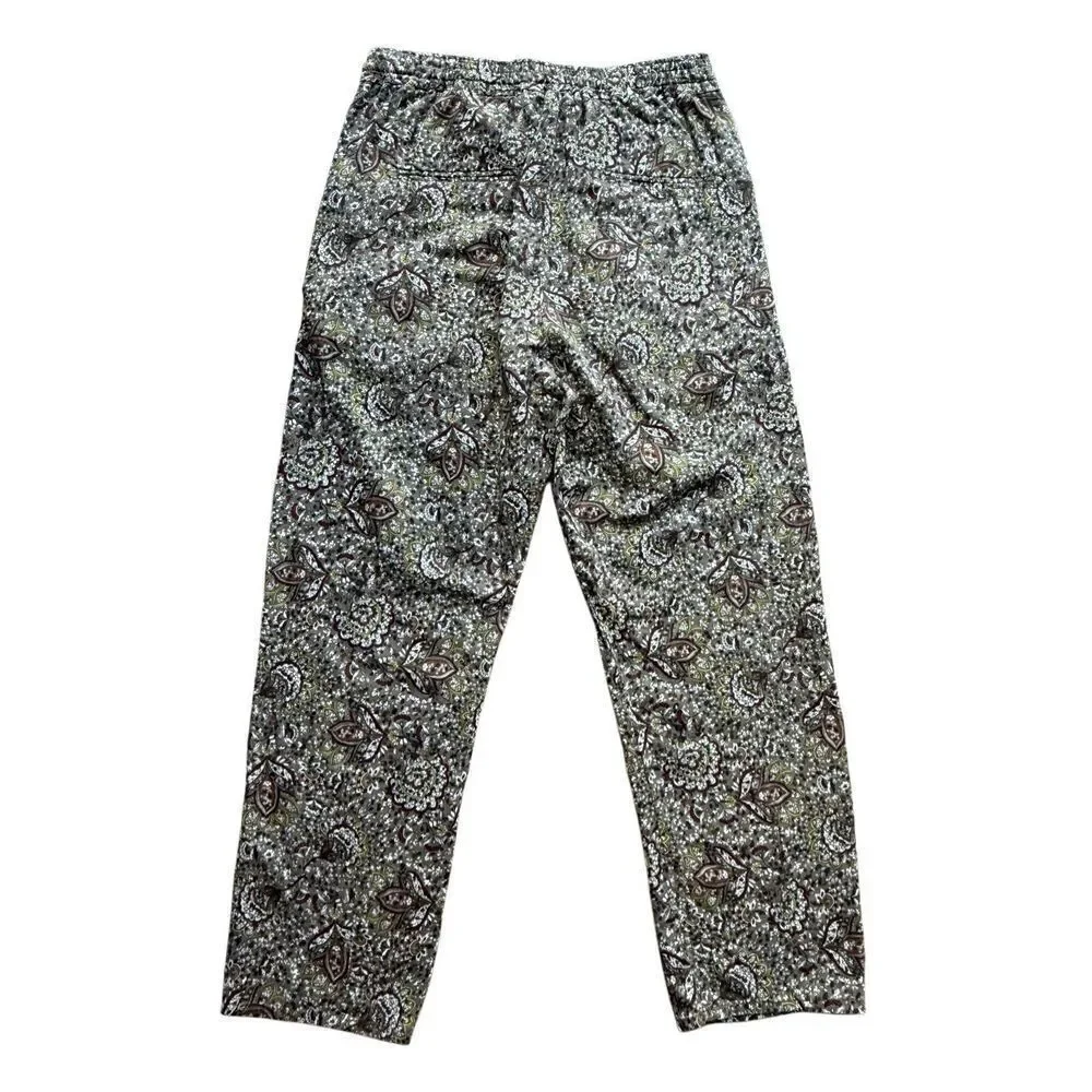 ZARA Floral Print Linen/Cotton Blend Pants Size XS